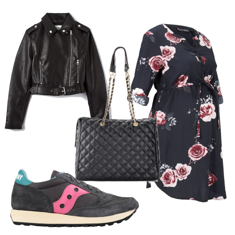 Outfit donna - Total look #1449871. Stile Sporty chic per Tutti i giorni. look ideale per Premaman. Abbinamento con vestiti, shopping bag, sneakers, cappotti.