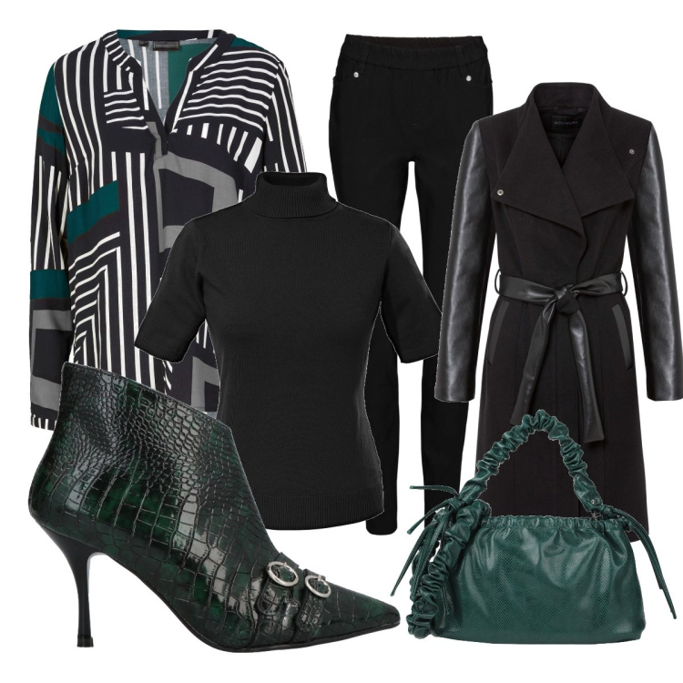 Outfit donna - Trendy con il lupetto. Stile Trendy per Tutti i giorni. Abbinamento con stivaletti, borse a mano, maglieria, tuniche, cappotti, pantaloni skinny.