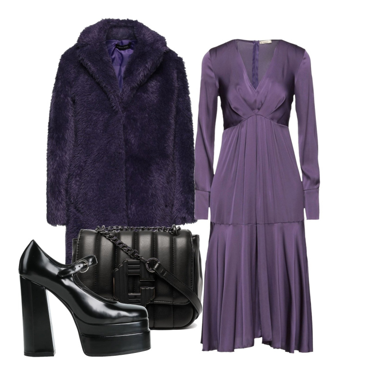 Outfit donna - Mi sento al top. Stile Glamour per Serata fuori. Abbinamento con décolleté, vestiti midi/longuette, cappotti, borse a spalla.