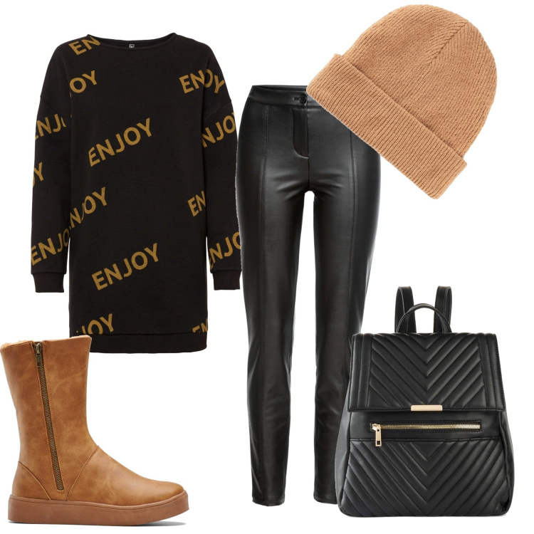 Outfit donna - Urban by Bonprix. Stile Urban per Tutti i giorni. Abbinamento con stivali, pantaloni, felpe, zaini, berretti.