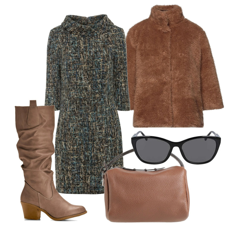 Outfit donna - 3/4 o forse più..... Stile Casual chic per Tutti i giorni. Abbinamento con stivali, vestiti a tubino, cappotti, borse a mano, occhiali da sole.