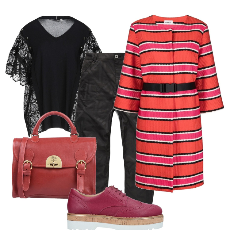 Outfit donna - Colore!. Stile Glamour per Tutti i giorni. Abbinamento con scarpe stringate, borse a mano, bluse, pantaloni capri, cappotti.