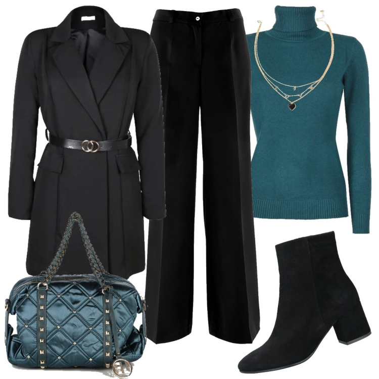 Outfit donna - La borsa bauletto. Stile Casual chic per Tutti i giorni. Abbinamento con pantaloni, stivaletti, cappotti, maglieria, borse a mano, ciondoli.