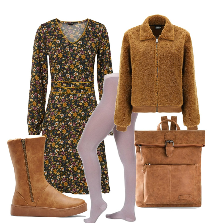 Outfit donna - Ghost outfitter- micro fiori. Stile Glamour per Tutti i giorni. Abbinamento con stivali, zaini, vestiti, collant, giacche.