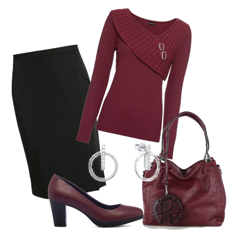 Outfit donna - Ma nemmeno mia nonna. Stile Bon Ton per Tutti i giorni. Abbinamento con maglieria, gonne lunghe, borse a spalla, décolleté, orecchini.