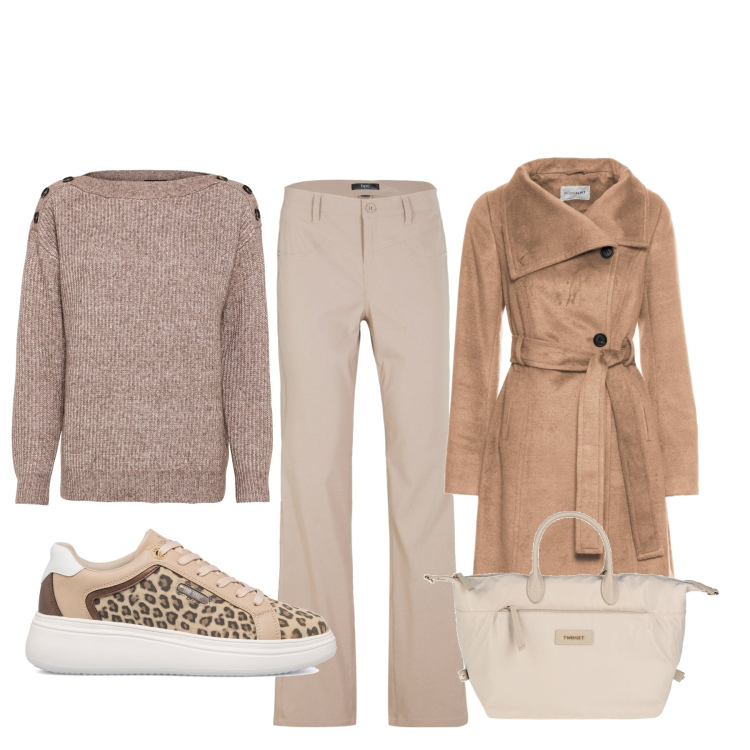Outfit donna - Total look #1458233. Stile Basic per Tutti i giorni. Abbinamento con borse a mano, maglieria, pantaloni, cappotti, sneakers.