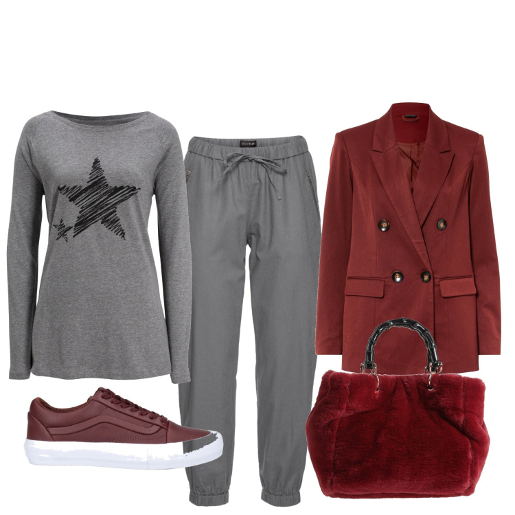 Outfit donna - Total look #1458237. Stile Basic per Tutti i giorni. Abbinamento con pantaloni, maglieria, blazer, borse a mano, sneakers.