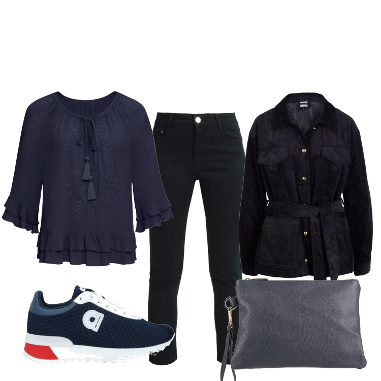 Outfit donna - Total look #1458350. Stile Basic per Tutti i giorni. Abbinamento con sneakers, borse a mano, tuniche, cappotti, pantaloni.