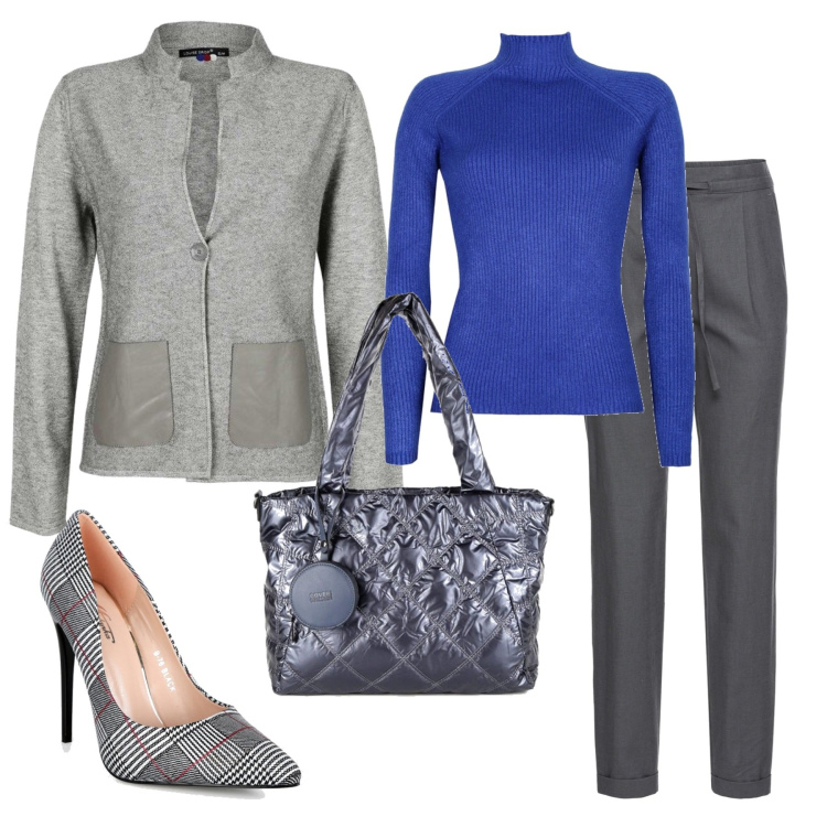 Outfit donna - Total look #1459267. Stile Basic per Ufficio. Abbinamento con pantaloni, cardigans, décolleté, pullovers, borse a spalla.