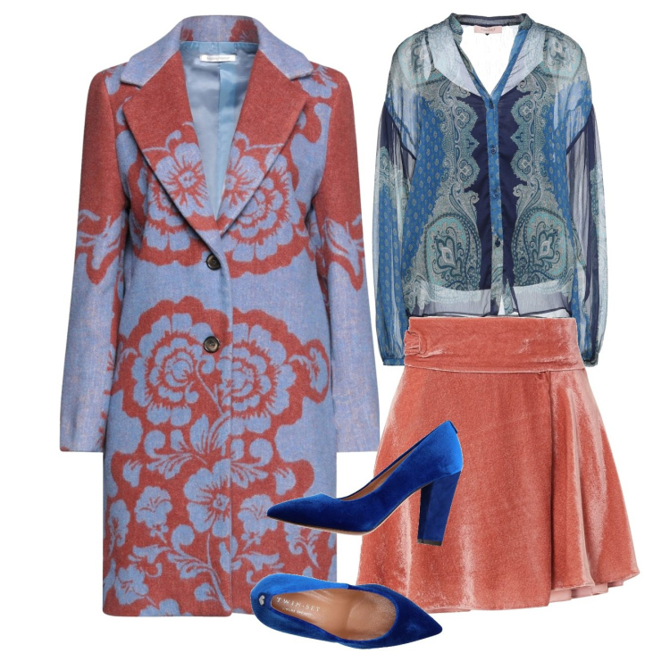 Outfit donna - Cappotto must have. Stile Chic per Serata fuori. Abbinamento con cappotti, camicie, minigonne, décolleté.