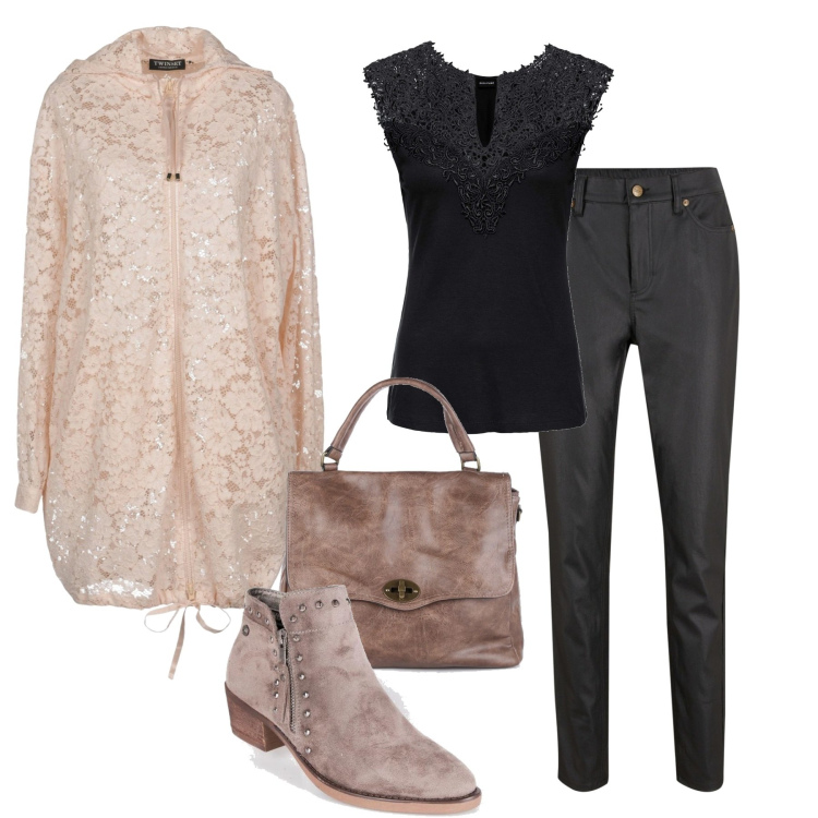 Outfit donna - Non solo sexy. Stile Romantica per Serata fuori. Abbinamento con top, pantaloni skinny, cappotti, stivaletti, borse a mano.