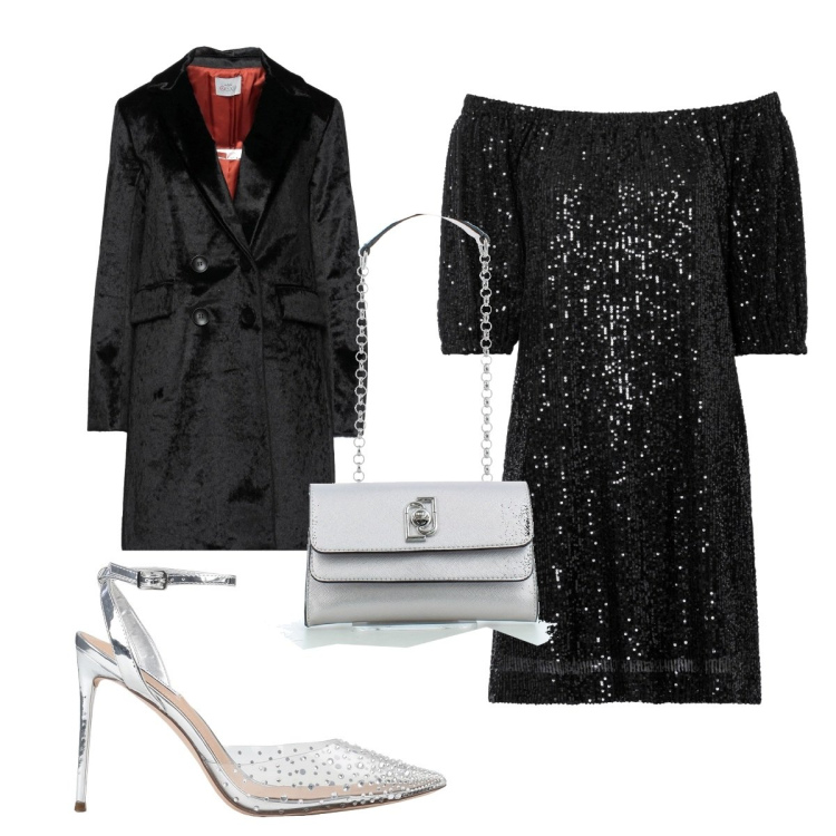 Outfit donna - Glamour #12197. Stile Glamour per Serata fuori. Abbinamento con vestiti, décolleté, cappotti, clutch.