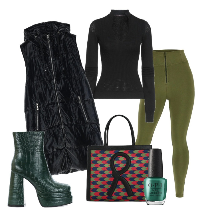 Outfit donna - Tacchissimi. Stile Chic per Serata fuori. Abbinamento con borse a mano, pullovers, stivaletti, pantaloni skinny, piumini, smalti.