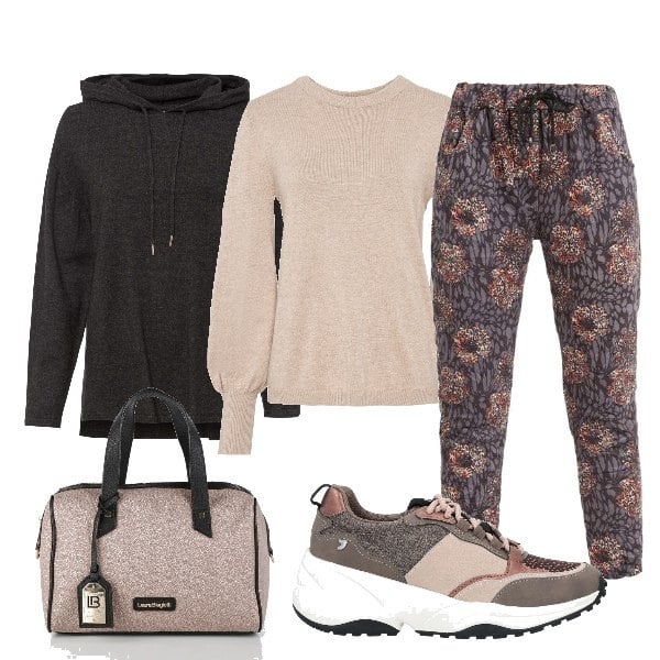 Outfit donna - Mollami!!!!!. Stile Minimal per Tutti i giorni. Abbinamento con sneakers, maglieria, maglieria, pantaloni, borse a mano.