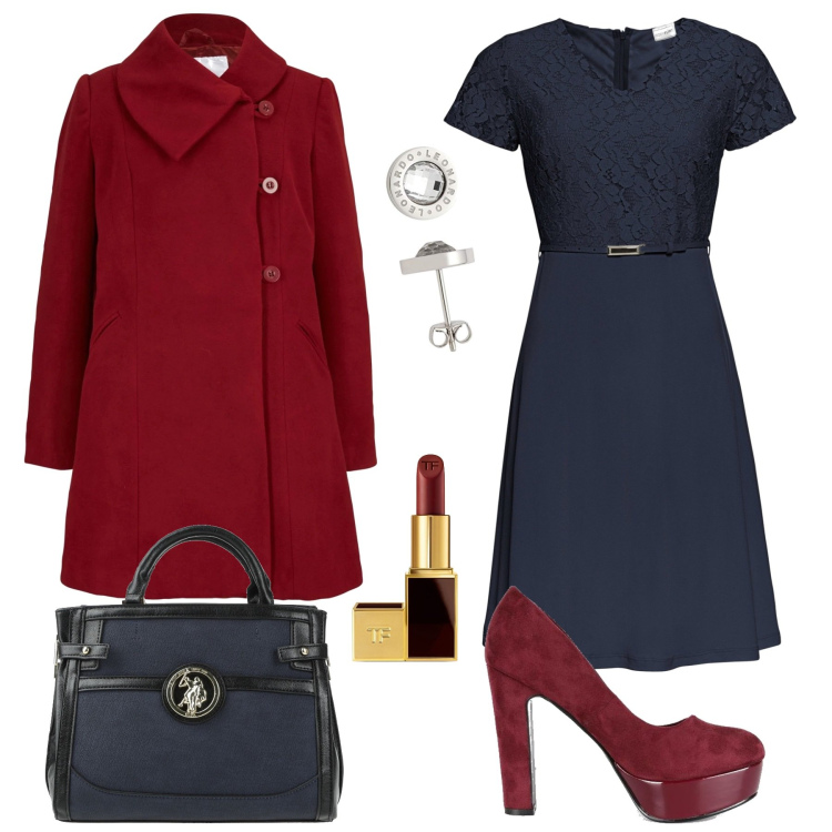 Outfit donna - Tacchi vertiginosi Curvy Edition. Stile Glamour per Tutti i giorni. Abbinamento con vestiti corti, cappotti, borse a mano, décolleté, rossetti, orecchini.