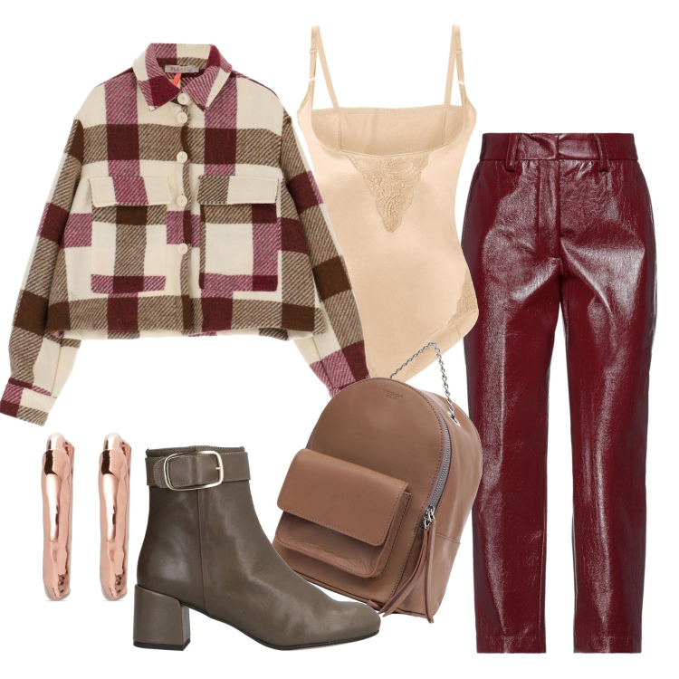 Outfit donna - Intimo chic sotto la felpa. Stile Casual chic per Tutti i giorni. Abbinamento con body, zaini, pantaloni, stivaletti, giacche, orecchini.
