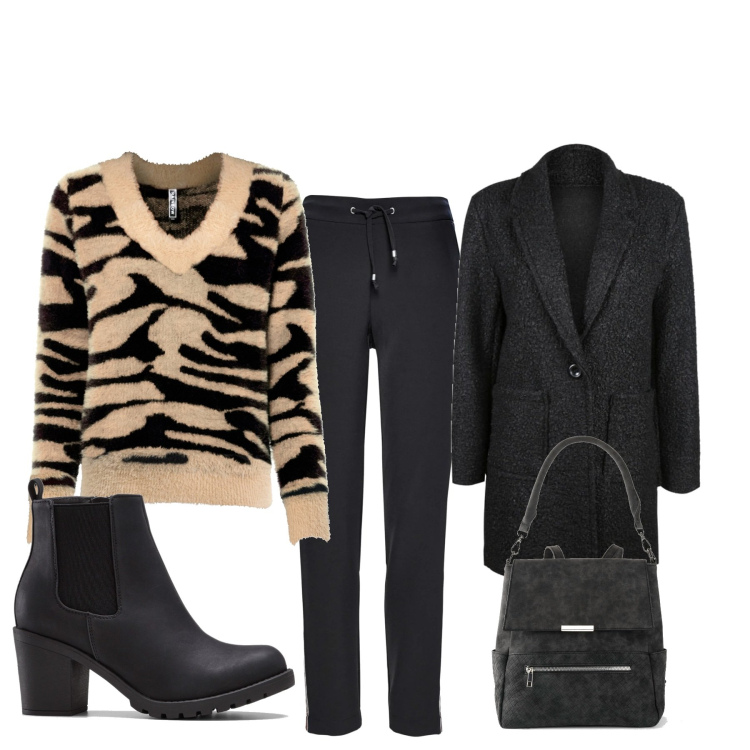 Outfit donna - Total look #1467729. Stile Basic per Tutti i giorni. Abbinamento con stivaletti, maglieria, pantaloni, zaini, cappotti.