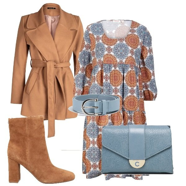 Outfit donna - Metti una cintura in vita. Stile Casual per Tutti i giorni. Abbinamento con vestiti, stivaletti, cinture, cappotti, borse a tracolla.