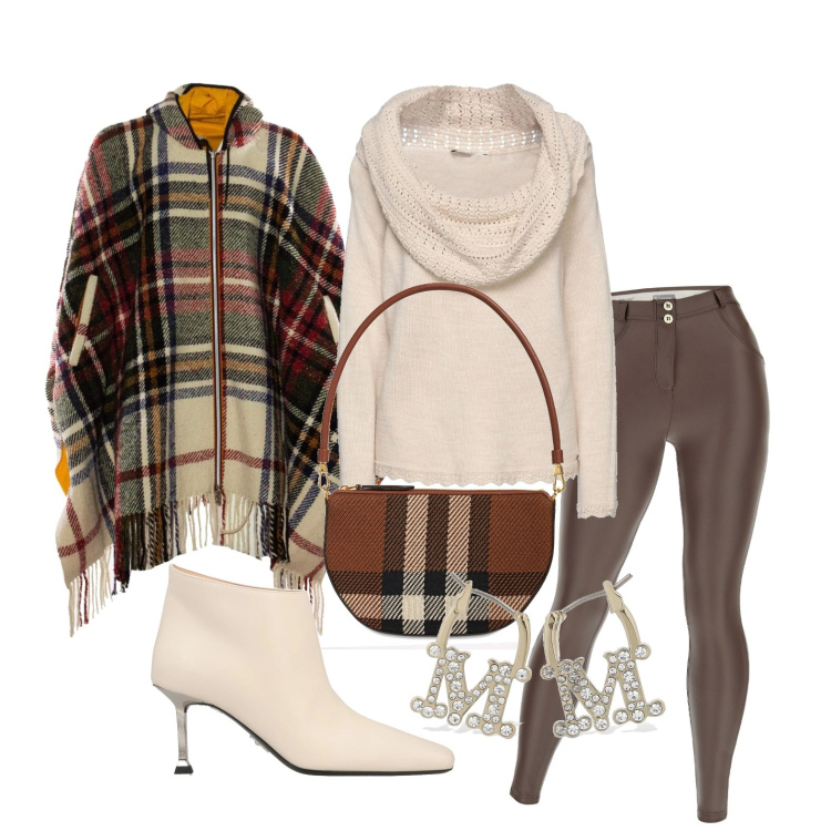 Outfit donna - Ghost outfitter - tartan maniac. Stile Casual per Tutti i giorni. Abbinamento con pullovers, stivaletti, cappotti, pantaloni skinny, orecchini, borse a spalla.