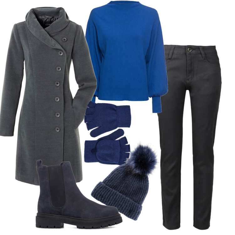 Outfit donna - Siamo già al cappello. Stile Urban per Tutti i giorni. Abbinamento con cappotti, maglieria, berretti, guanti, pantaloni, stivaletti.