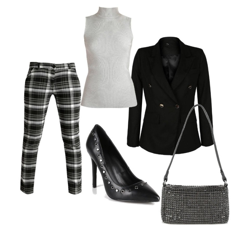 Outfit donna - I love shopping con Mecshopping. Stile Romantica per Serata fuori. Abbinamento con pantaloni, blazer, pullovers, décolleté, borse a spalla.