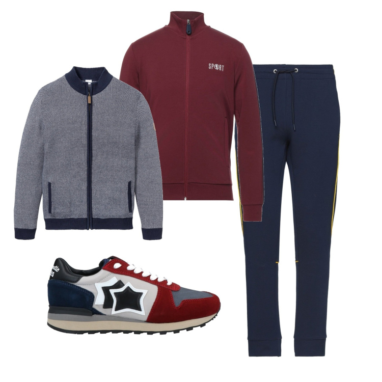 Outfit uomo - Sportivamente. Stile Urban per Tutti i giorni. Abbinamento con cardigans, sneakers, felpe, pantaloni.