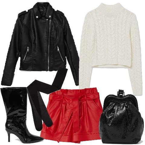 Outfit donna - CALLIOPE Black Friday 2022. Stile Casual chic per Serata fuori. Abbinamento con collant, maglieria, pochette, bermuda, giacche, stivali.