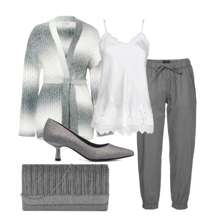 Outfit donna - Ghost outfitter - morbida e coccolosa. Stile Casual chic per Tutti i giorni. Abbinamento con pantaloni, cardigans, top, pochette, décolleté.
