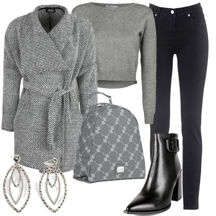 Outfit donna - Viaggio di lavoro comode con stile. Stile Casual per Tutti i giorni. look ideale per Tall. Abbinamento con jeans dritti, pantaloni a palazzo, zaini, cappotti, stivaletti, pullovers.