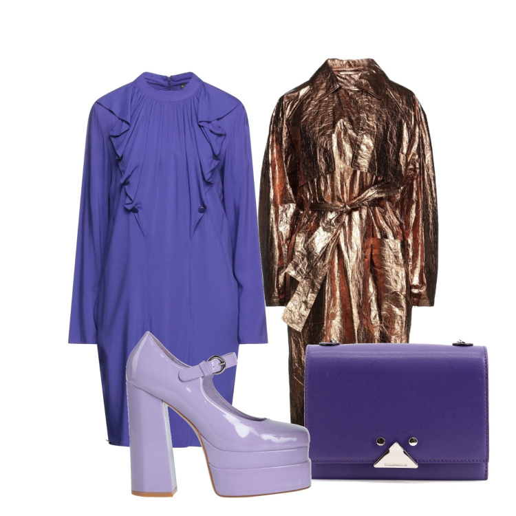 Outfit donna - Valorizzata. Stile Glamour per Tutti i giorni. Abbinamento con décolleté, vestiti corti, cappotti, borse a tracolla.