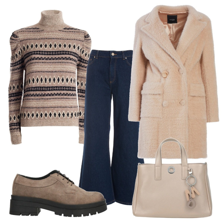 Outfit donna - Il cappotto morbido fracomina bf. Stile Casual per Tutti i giorni. Abbinamento con scarpe stringate, borse a mano, cappotti, maglieria, jeans.