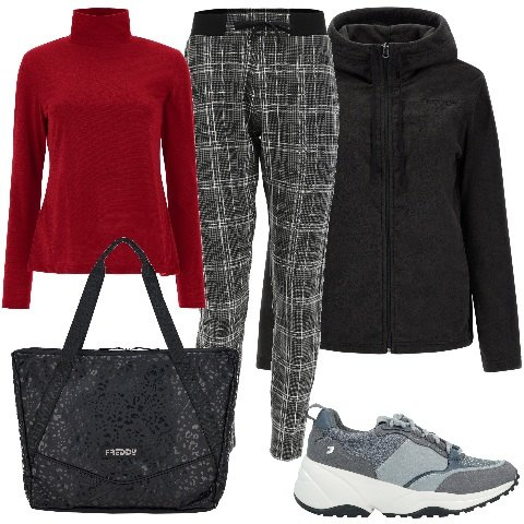 Outfit donna - Freddy - Black Friday 2022. Stile Casual chic per Tutti i giorni. Abbinamento con sneakers, pantaloni, giacche, maglieria, borse tote.