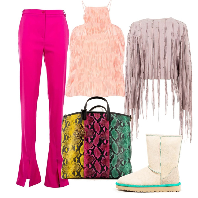 Outfit donna - Black Friday. Stile Urban per Tutti i giorni. Abbinamento con top, pantaloni, giacche, borse a mano, stivaletti.