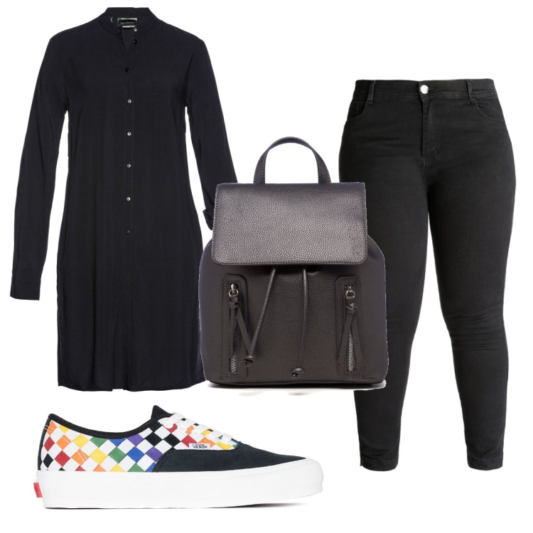 Outfit donna - Total look #1477659. Stile Trendy per Tutti i giorni. Abbinamento con camicie, pantaloni, sneakers, zaini.