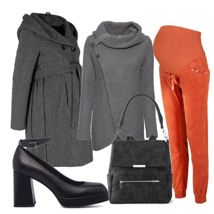 Outfit donna - Total look #1477693. Stile Glamour per Tutti i giorni. Abbinamento con maglieria, cappotti, pantaloni, zaini, décolleté.