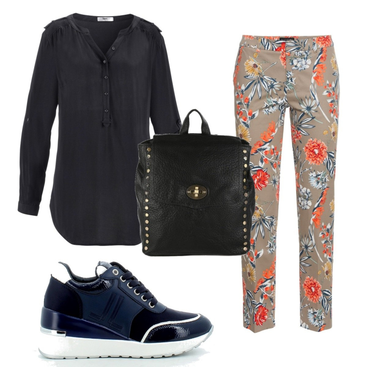 Outfit donna - Basic #11549. Stile Basic per Tutti i giorni. Abbinamento con tuniche, pantaloni, zaini, sneakers.