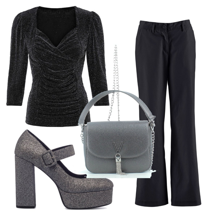 Outfit donna - Total look #1478355. Stile Urban per Serata fuori. Abbinamento con pantaloni, maglieria, borse a mano, décolleté.