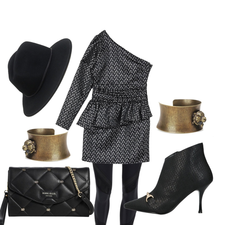 Outfit donna - Ghost outfitter - doppio bracciale. Stile Glamour per Serata fuori. Abbinamento con stivaletti, vestiti corti, pochette, cappelli, leggings sportivo, braccialetti.