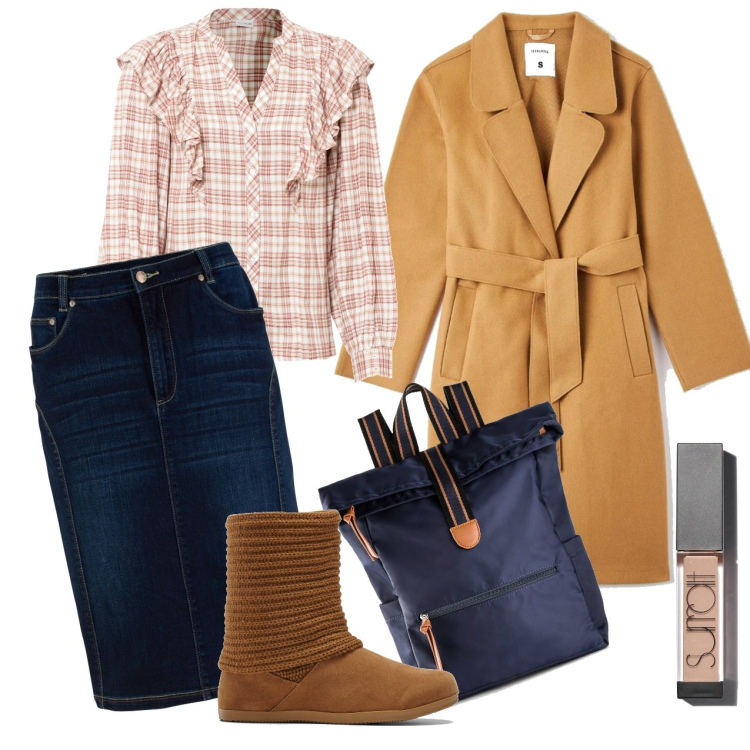Outfit donna - La camicia country. Stile Casual chic per Tutti i giorni. Abbinamento con zaini, gonne, camicie, stivali, cappotti, gloss.