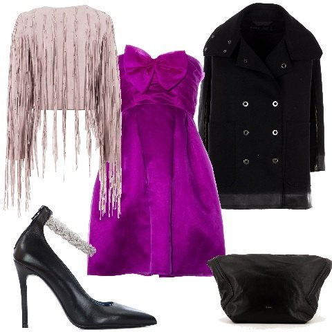 Outfit donna - OFF-Market - Christmas Edition 2022. Stile Glamour per Serata fuori. Abbinamento con décolleté, vestiti corti, giacche, cappotti, borse a mano.