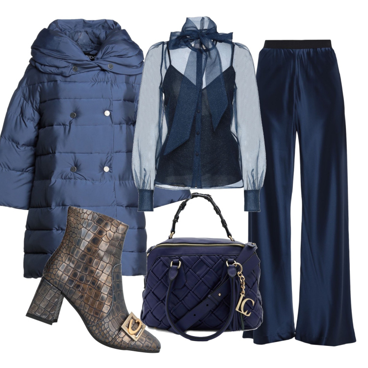 Outfit donna - Total look #1487338. Abbinamento con camicie, stivaletti, piumini, pantaloni, borse a mano.