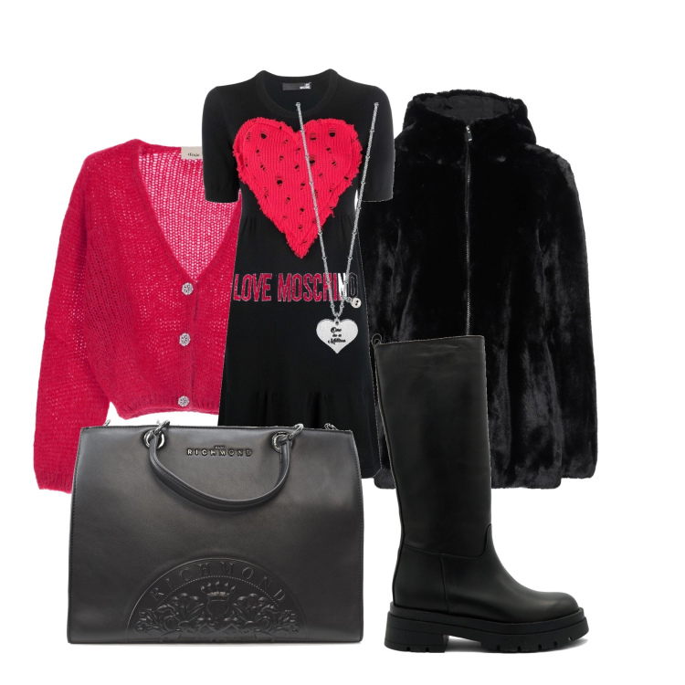 Outfit donna - Fauci Fur. Stile Glamour per Tutti i giorni. Abbinamento con cappotti, ciondoli, borse tote, vestiti, cardigans, stivali.