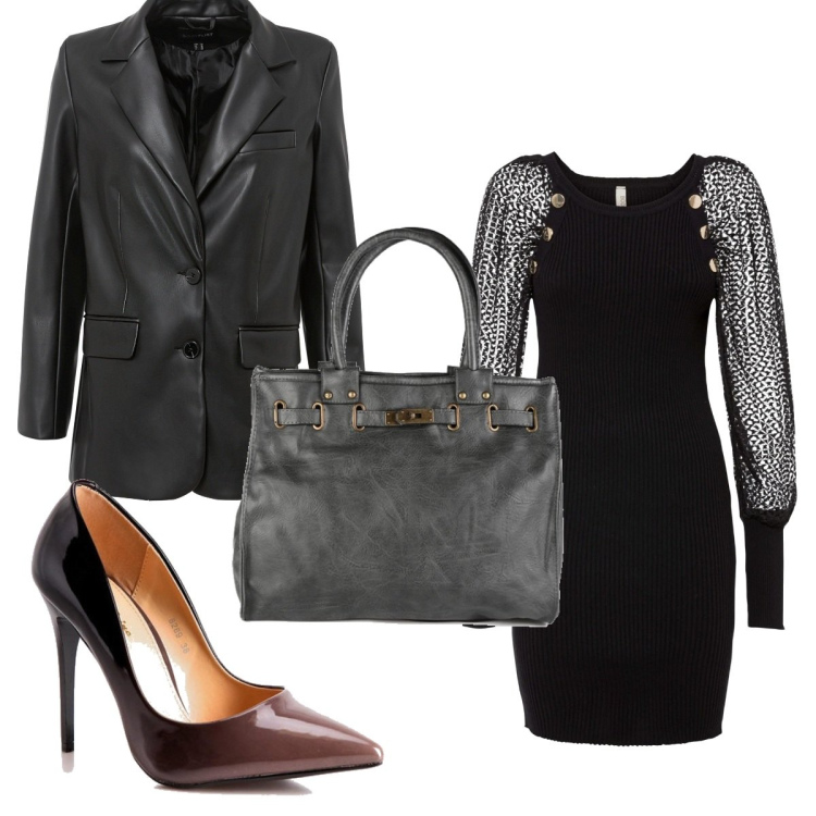 Outfit donna - Total look #1488159. Stile Chic per Tutti i giorni. Abbinamento con blazer, cintura, borse a mano, décolleté.