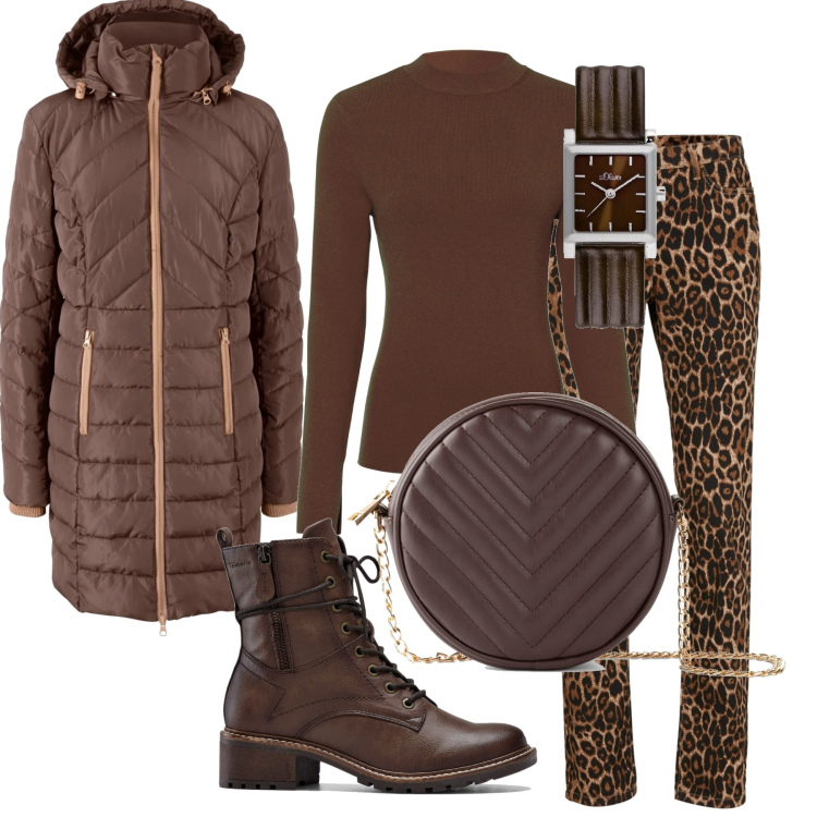 Outfit donna - Total look #1488950. Stile Minimal per Ufficio. Abbinamento con blazer, stivaletti, pantaloni, borse a tracolla, maglieria, orologi.