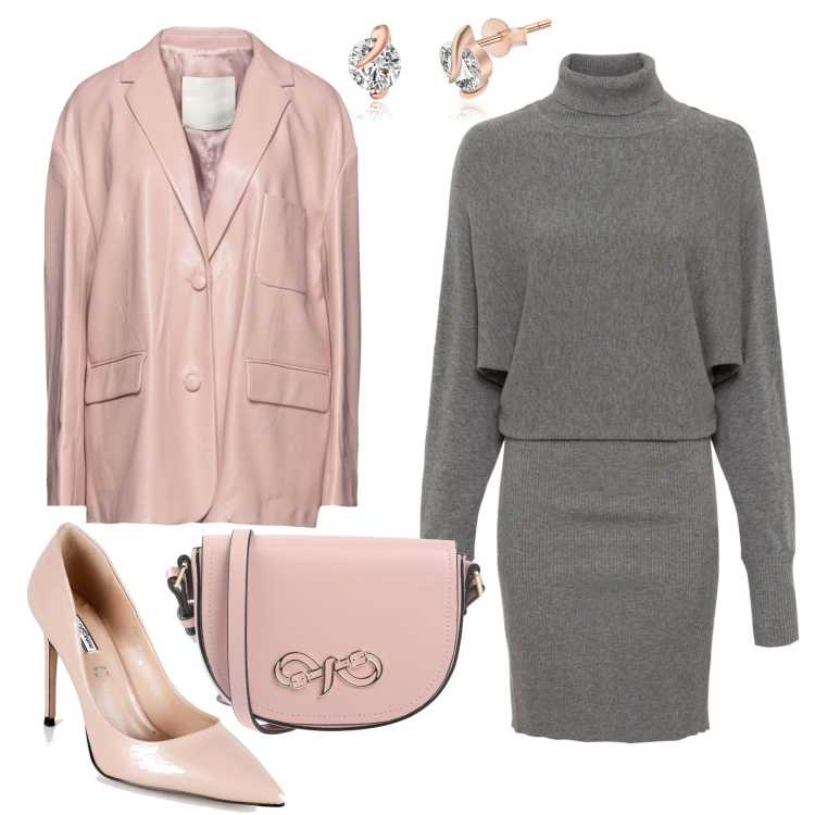 Outfit donna - Total look #1489588. Stile Preppy per Serata fuori. Abbinamento con borse a tracolla, blazer, vestiti, décolleté, orecchini.