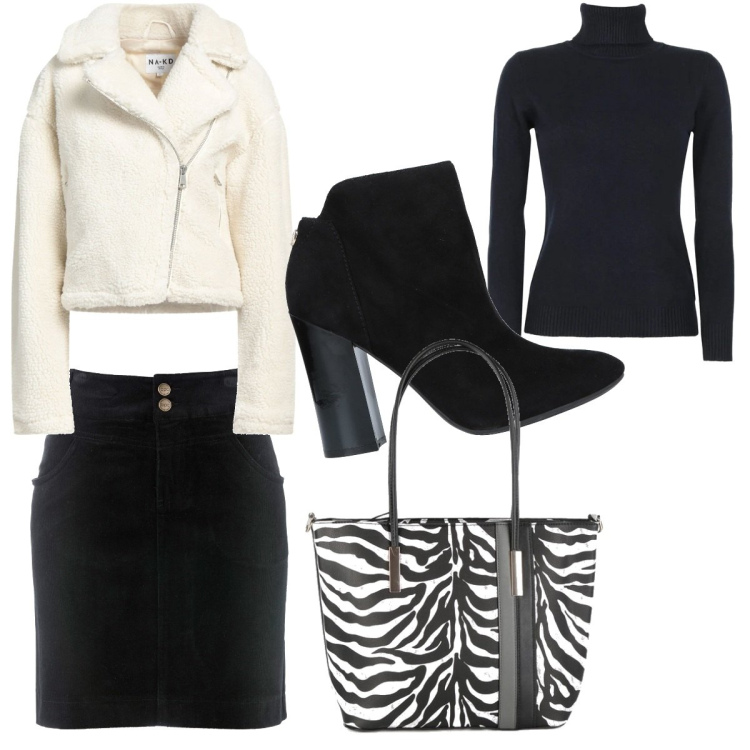 Outfit donna - Total look #1490438. Stile Casual chic per Serata fuori. Abbinamento con gonne lunghe, stivaletti, cappotti, maglieria, borse a spalla.
