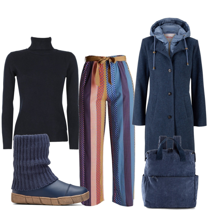 Outfit donna - Total look #1491863. Stile Basic per Tutti i giorni. Abbinamento con cappotti, zaini, stivaletti, pantaloni, maglieria.