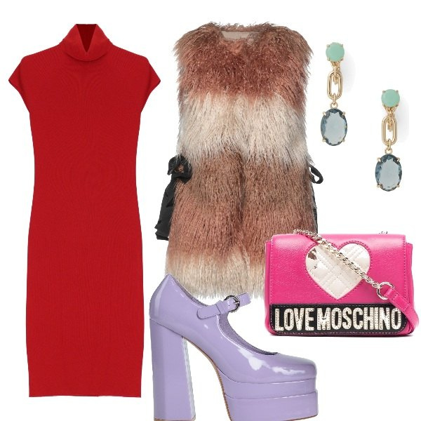 Outfit donna - Stile Emily in Paris. Stile Trendy per Tutti i giorni. Abbinamento con décolleté, cappotti, borse a tracolla, vestiti corti, orecchini.