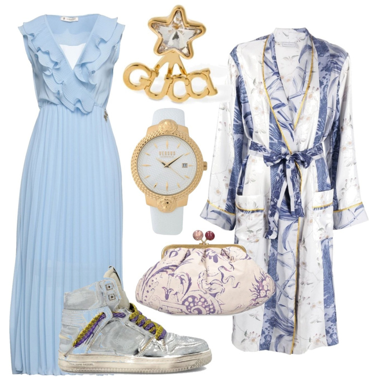 Outfit donna - Cenerentola 2.0. Stile Glamour per Serata fuori. Abbinamento con vestiti lunghi, orologi, sneakers, cappotti, pochette, orecchini.