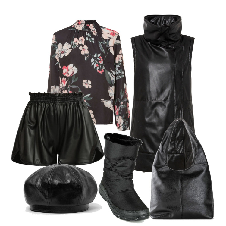 Outfit donna - Ghost outfitter - sempre in movimento. Stile Trendy per Tutti i giorni. Abbinamento con blazer, bluse, borse a spalla, stivali da neve, shorts, cappelli con visiera.